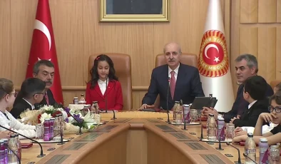 TBMM Başkanı Numan Kurtulmuş, 23 Nisan Ulusal Egemenlik ve Çocuk Bayramı’nda görevini Aysima Arslan’a devretti